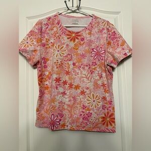 Talbots Floral Short Sleeve Top
